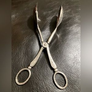 Vintage silver-plated serving tongs